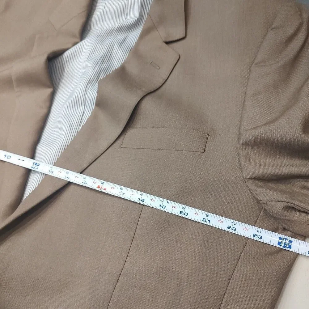 Croft & Barrow Brown Suit Jacket 46 Long 2 Button Front 3 Inside Pocket Business